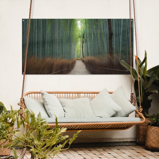 GreatGardenPosters - Affiche de jardin - Bamboe - Jardin - Allée - 160x80 cm - Toile de jardin