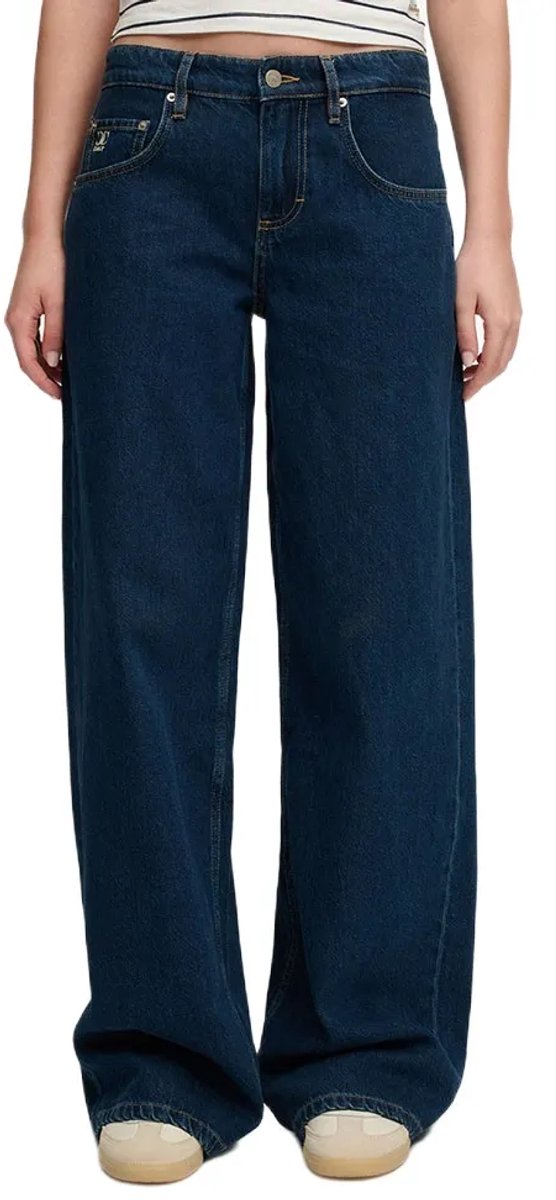 Superdry Mid Rise Baggy Spijkerbroek 26 30 Vrouw Blauw