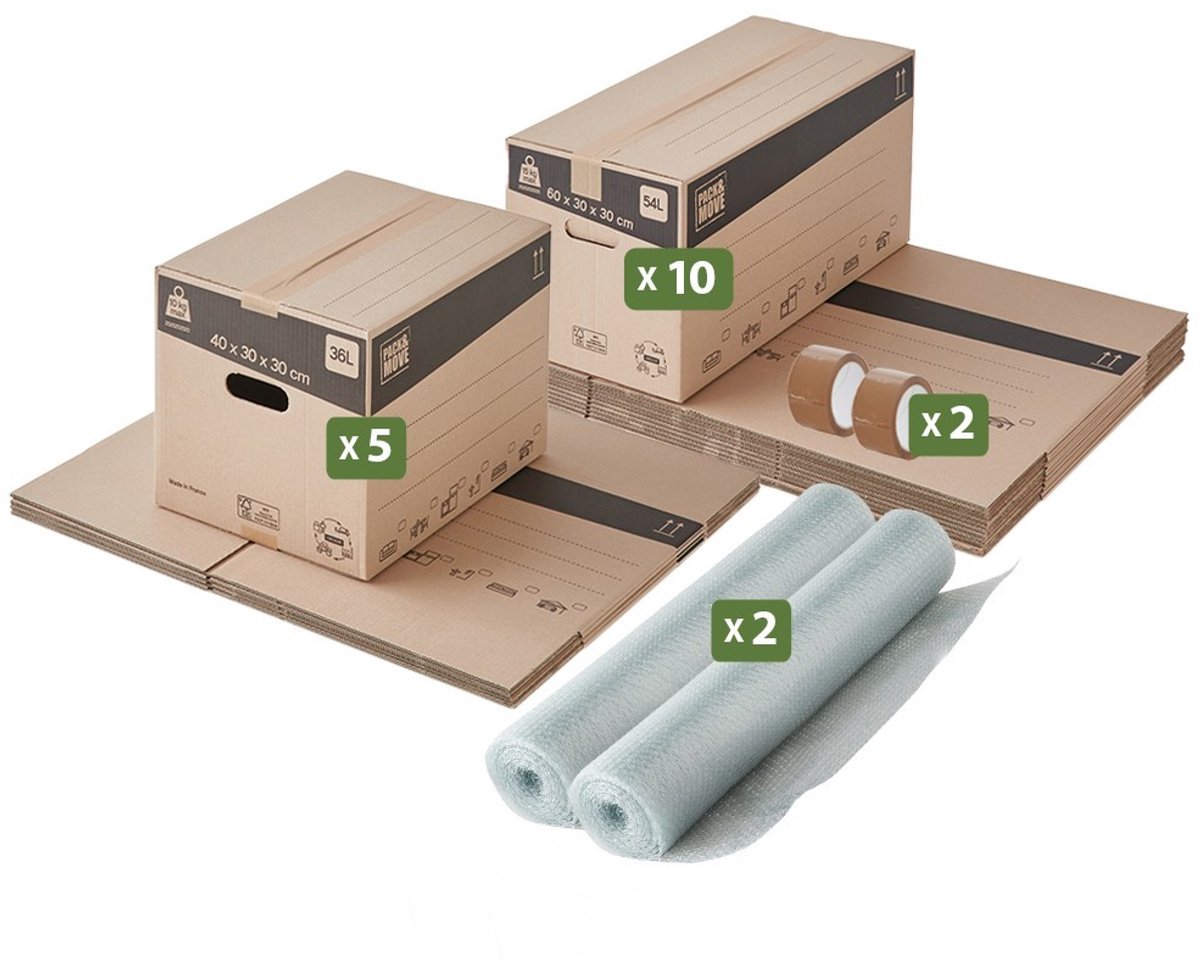 Pack and Move - Verhuispakket T1/T2 + 2 tapes gratis