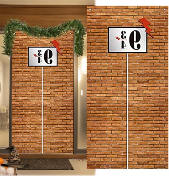 Geheime Passage 9 3/4 Decoratieve Banner met Rode Bakstenen Achtergrond voor Feest en Verjaardag, Perfect voor Harry Potter Thema Decoratie