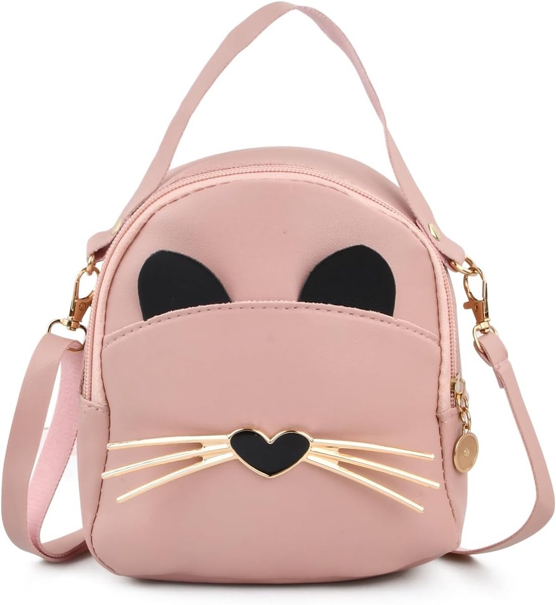 Schattige Mini Schoudertas voor Meisjes, PU Handtas voor Kinderen, Perfecte Prinsessen Handtas en Kat Crossbody Messenger Bag
