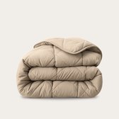 HappyBed Dekbed zonder overtrek 240x220 - Bedrukt dekbed zonder hoes - Hoesloos Dekbed met Print - Wasbaar - Lits Jumeaux - Taupe