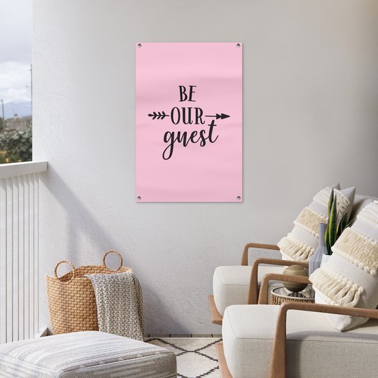 Posters de jardin extérieur Soyez notre invité - Citations - Proverbes - Bienvenue - Maison - 60x90 cm - Toile jardin - Affiche extérieur