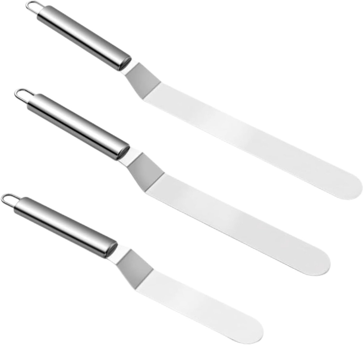 Set van 3 Cake Paletten (15/20/25 cm) en Glazuur Spatel voor Decoraties, Taarten en Gebak