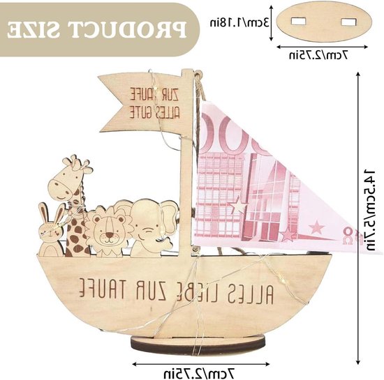 Solidchoice - Doopgeschenk Houten Noach Ark voor Kinderen van Solidchoice — afbeelding 5