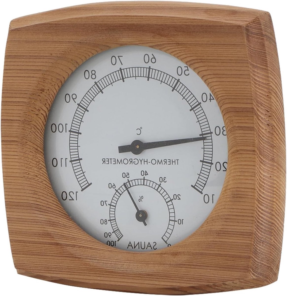 Saunaklok en Thermometer Hygrometer 2 in 1 voor Binnengebruik - Handgemaakte Accessoires voor Stoomcabine, Ideaal voor Vochtigheid en Temperatuur Controle