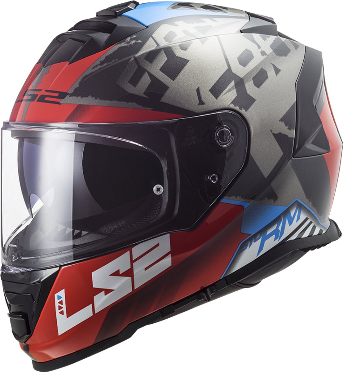 LS2 FF800 Storm Sprinter Zwart Rood Titanium Integraalhelm - Helm