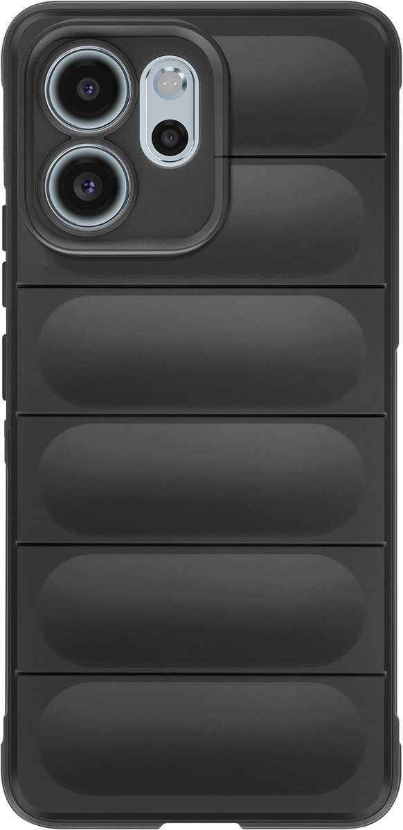 Avizar Hoesje Geschikt voor Oppo Reno 14 F / 14 FS Gestructureerd Reliëfontwerp, Zwart