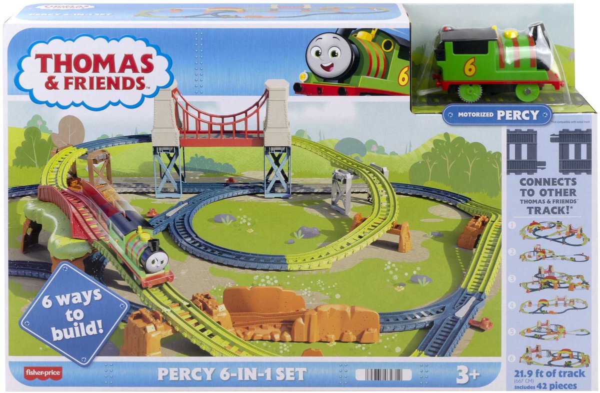 Tomek en Vriendjes Treinset 6-in-1 met Motorisch Aangedreven Percy
