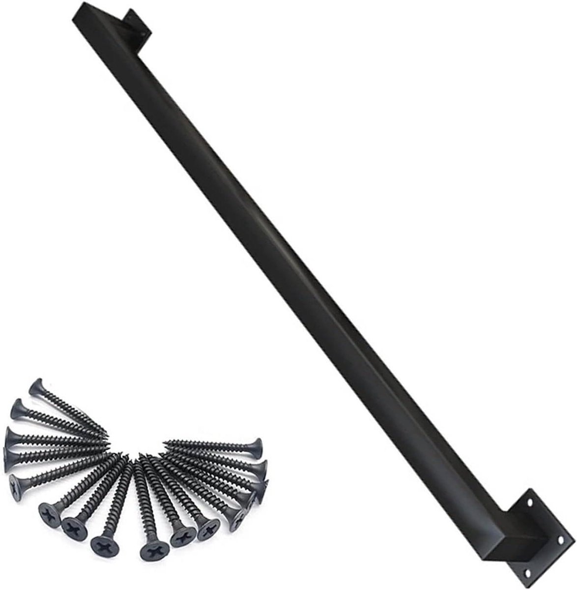 Trapleuning Smeedijzer - Veiligheidsgrijprail Wandmontage - Trap Veiligheid - Roestbestendig Materiaal - 150 cm - Zwart