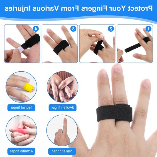Verstelbare vingerbandage voor triggerfinger, bescherming bij breuken, verstuikingen en artritis - 10 stuks — afbeelding 5