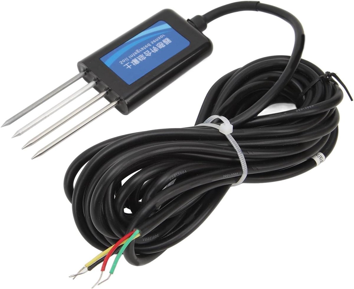 Bodemdetector PH-tester - Bodemmeter Sensor - Wetenschappelijk Experiment - Roestvrij Staal Ontwerp - 5 meter kabel - Zilver
