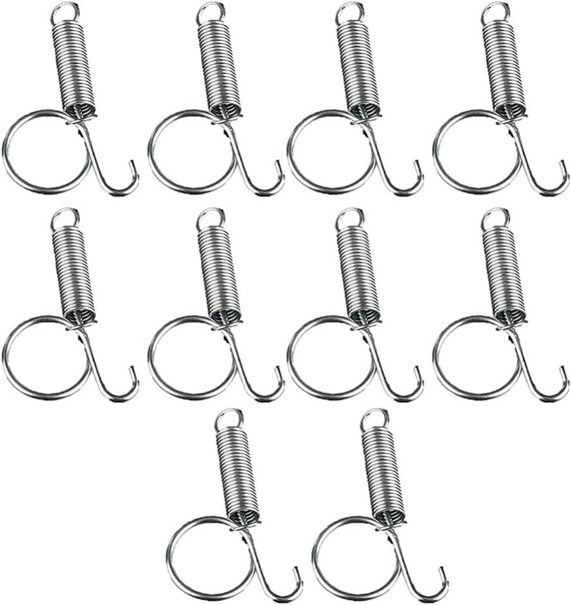 Deurveerhaken - Kooi sluitingen - Dierenkooi sluiten - Roestvrij staal - 10 stuks - Zilver