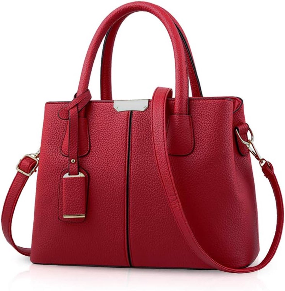 Grote Dames Handtas Schoudertas Crossbody Tas van PU-leer Rood Elegant