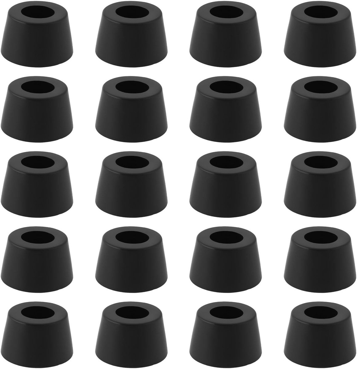 MTTproducts - Set van 20 Ronde Rubber Voeten Bumpers, Zwart