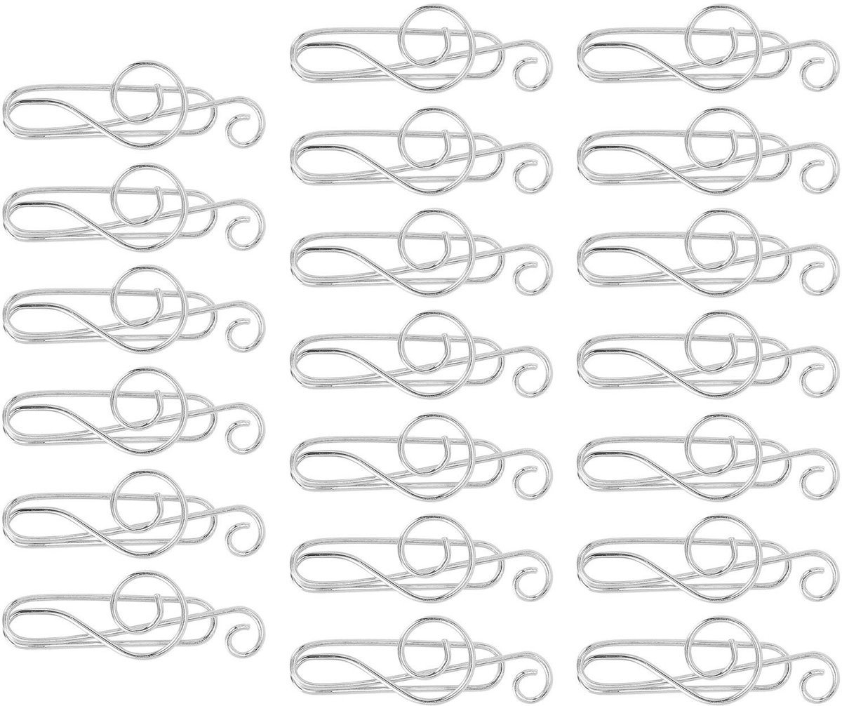 MTTproducts- Muzieknoot Paperclip Lichtgewicht - Paperclips - Bevestigingsmiddelen - Organiseren - Bladwijzers - Metaal - 20 Stuks