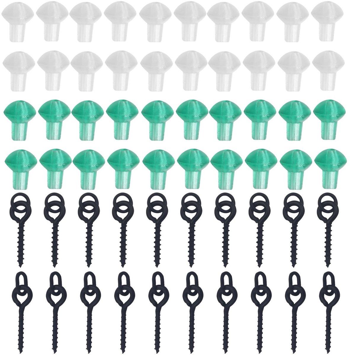 NTH products- Haak 20 Stuks - Schroefhaak met Ring - Hoge Taaiheid - Aasschroef - Karpervissen - Zwart Gelakt - Aas
