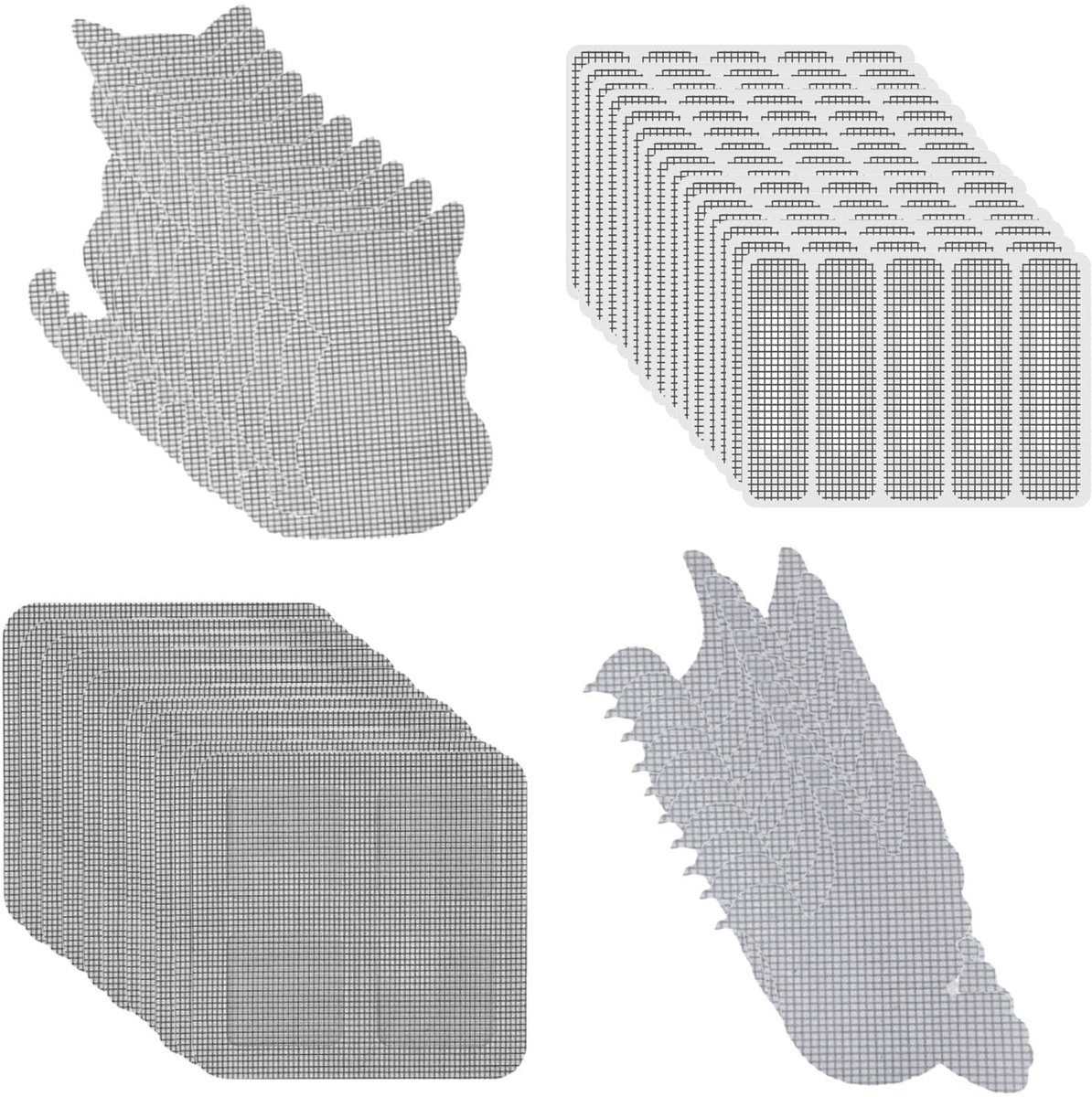 MTTproducts- Vliegengaas Reparatieset - Insectenbescherming - Zelfklevend - 60 Stuks - Hoogwaardige Materialen - Duurzaam en Betrouwbaar - Insectengaas
