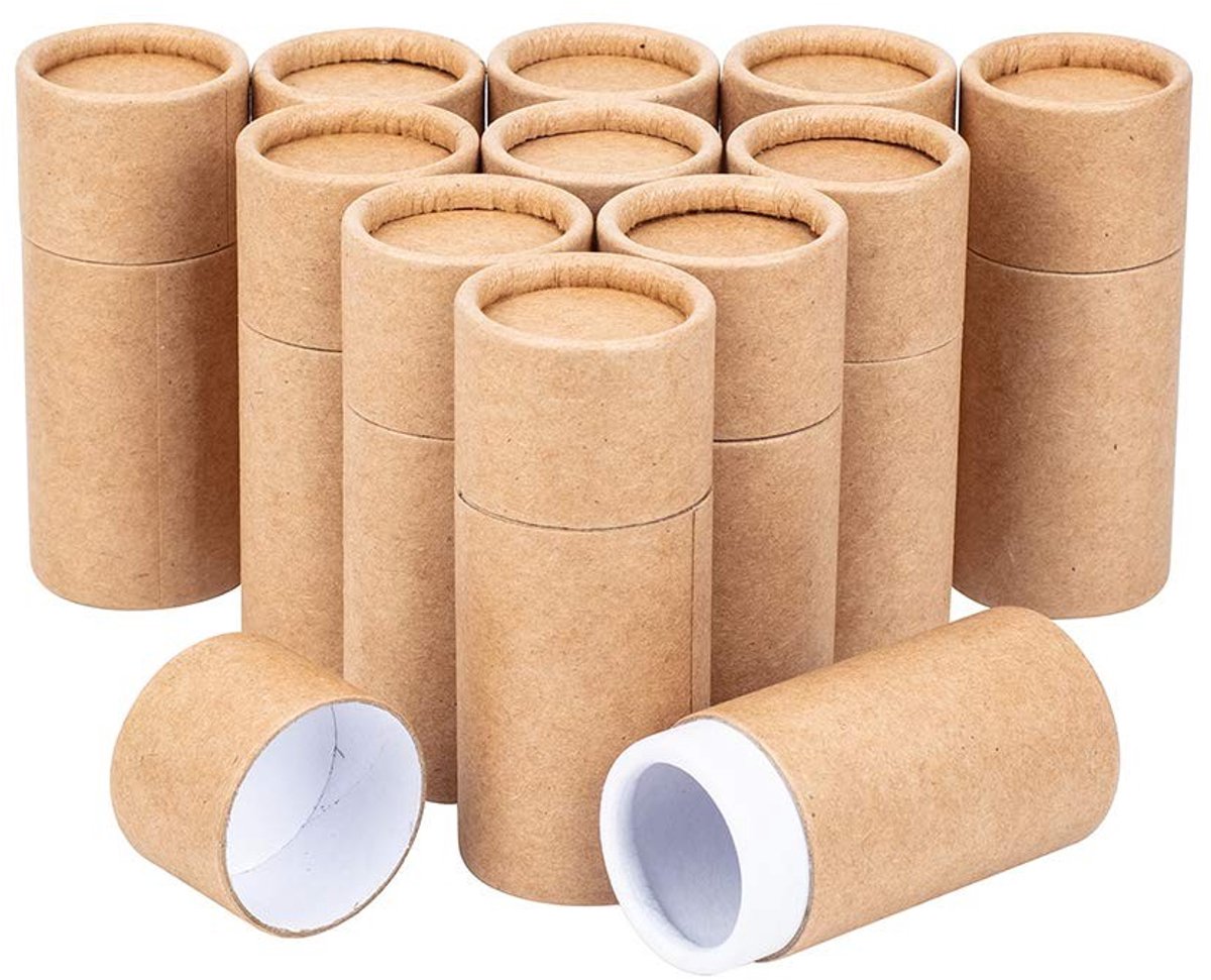 MTTproducts- Papiercontainers 12 Stuks - Ronde Kraft Papier Buizen - Duurzaam Kraftpapier - Voor Potloden/Thee/Koffie - Cosmetische Ambachten - Gift Verpakking - Opbergbuizen