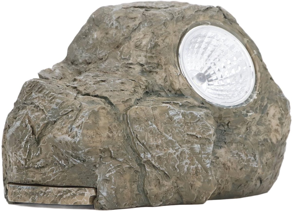 MTTproducts- Decoratieve Steen met LED Verlichting - Sleutelkluis voor Buiten - Geheime Kluis - Natuurlijke Rotsafwerking - Veilig en Functioneel