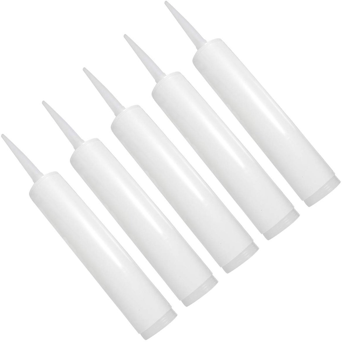 MTTproducts- Kit Caulk Tubes - 5 Stuks - Herbruikbare Lege Kit Tubes - HDPE Plastic - Voor Reparatie en Verbetering - Ideaal voor Kranen en Lijmen - Kit Voor Afdichten