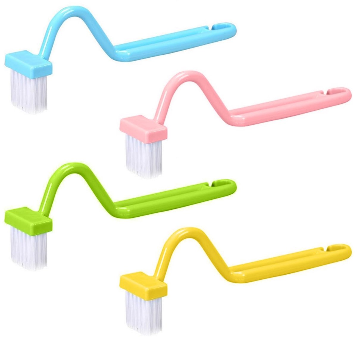 MTTproducts- Reinigingsgereedschap 4-delig - Toiletborstel - Hoekreinigingsborstel - Gebogen Borstel - Multifunctioneel - Effectief zonder krassen