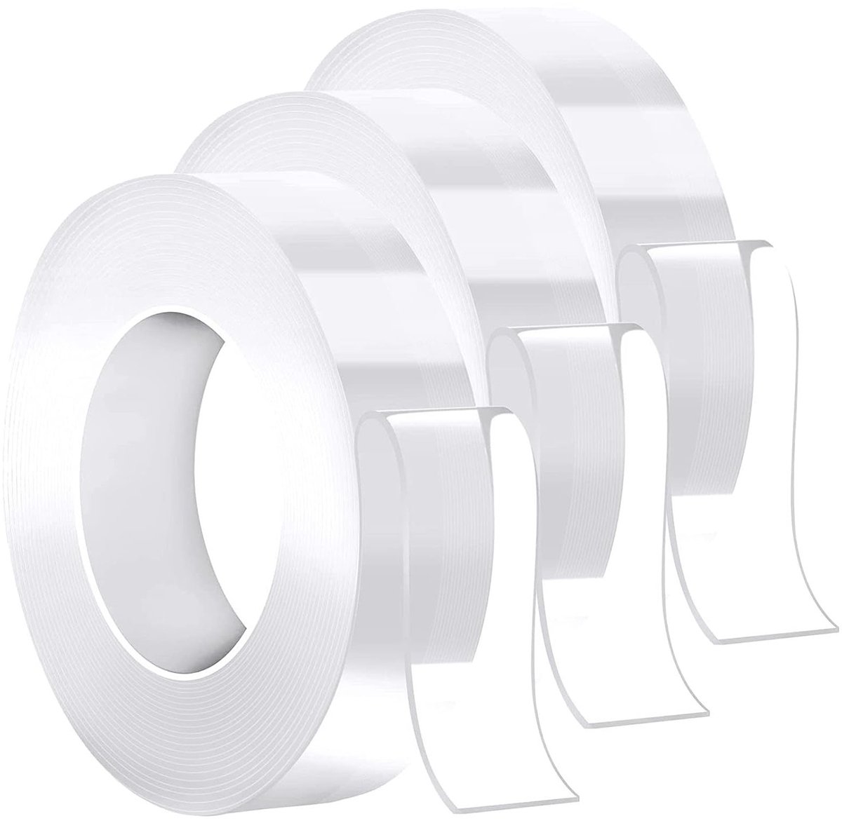 3 Rollen Extra Sterke Dubbelzijdige Tape - Transparant, Nano, Wasbaar - Multifunctionele Plakband voor Diverse Toepassingen