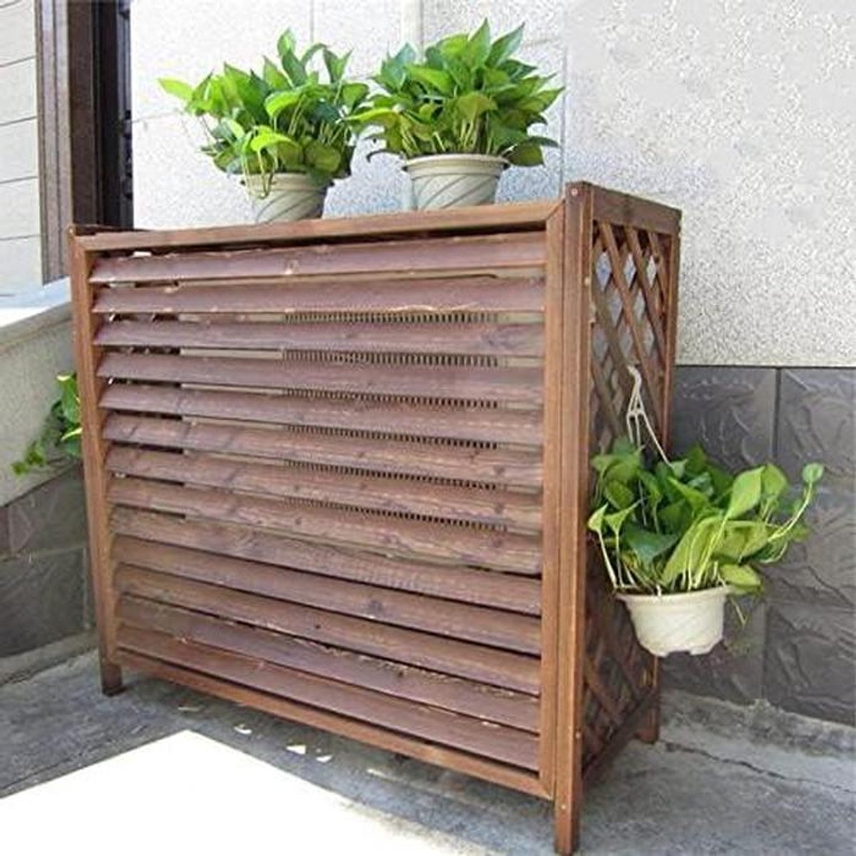 Afdekplaat Hout - Privacy Scherm - Buitenruimte Verfraaien - Massief Gecarboniseerd - 103x44x93cm - Bruin