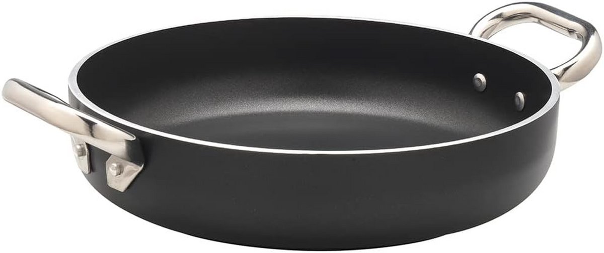 Aluminium omeletpan geschikt voor inductie, 5 mm dik, diameter 32 cm