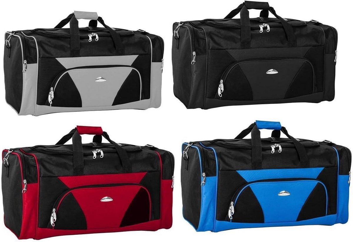 Unieke sporttas met schoenenvak - Ruime plunjezak voor heren en dames, waterdichte nylon weekendtas voor sportschool en reizen, zwart XL 80cm