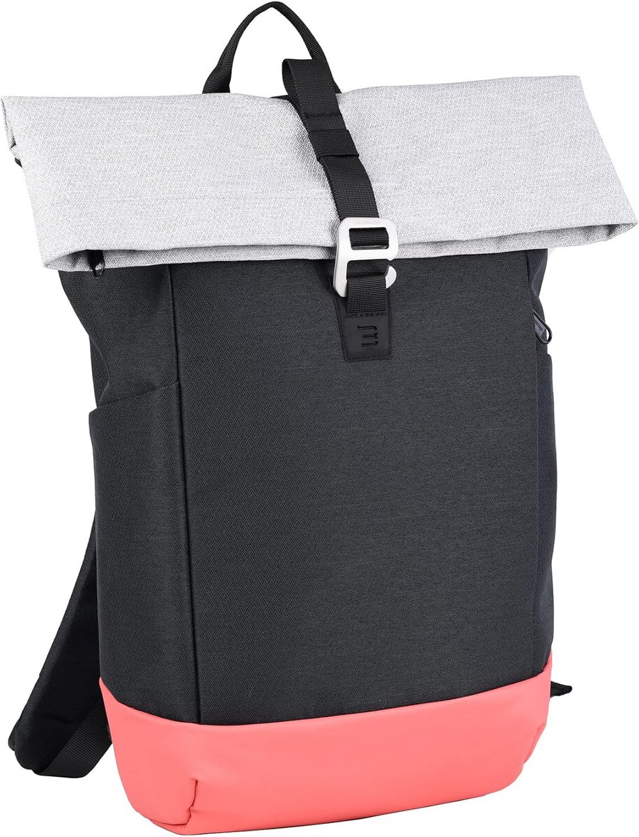Waterdichte rolltop rugzak met laptoptas – uitneembaar – grijs roze