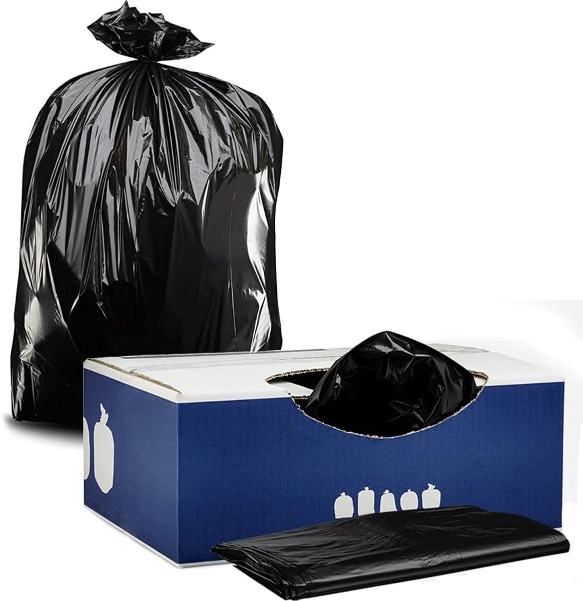 Sterke Zwarte Afvalzakken 20-30 Gallon (125 Stuks) - 1.2 Mil Dik