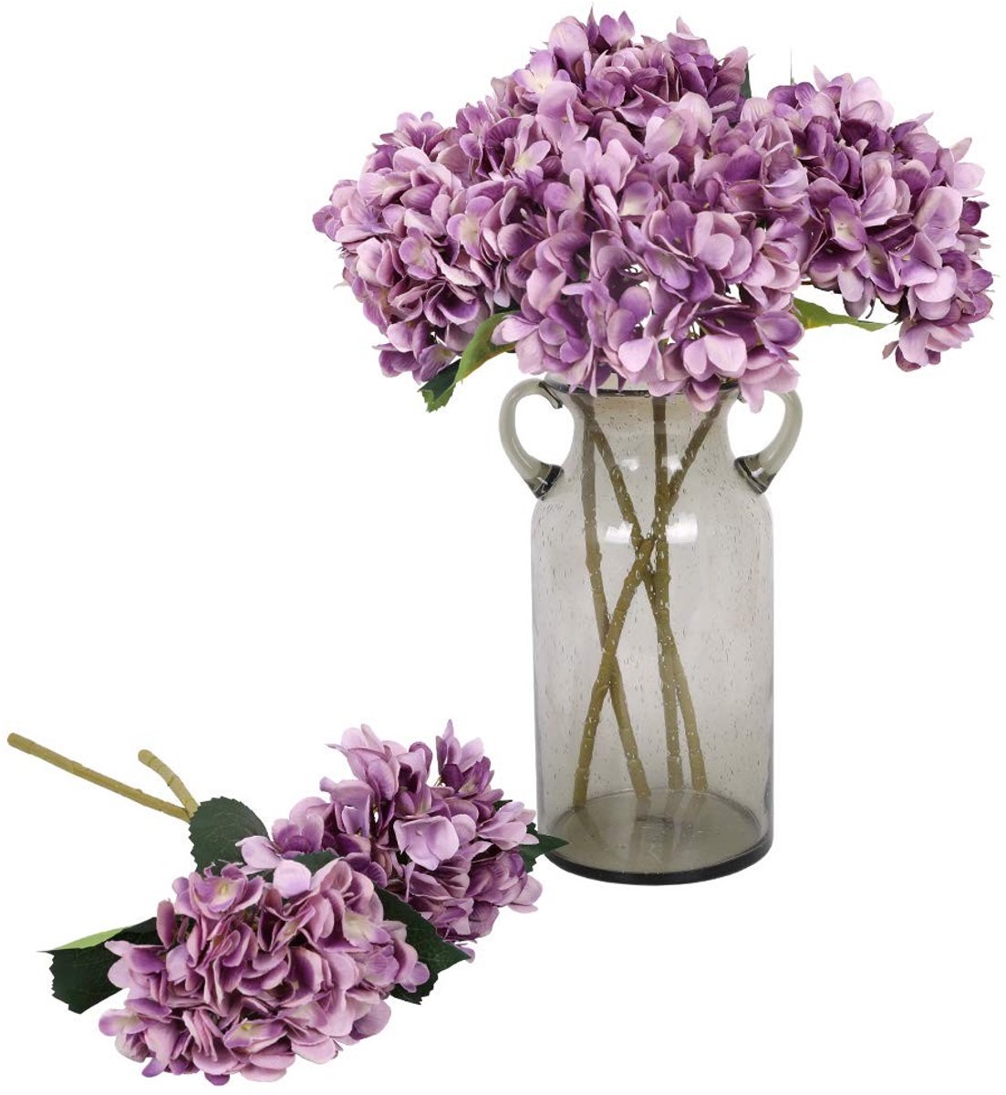 Cosensi- Hortensia Kunstbloemen 6 Stuks - Realistische Nepbloemen - Bruiloft/Feest Decoratie - Woondecoratie - Zijde/Kunststof - 18,5"/6,6 - Nep Bloemen