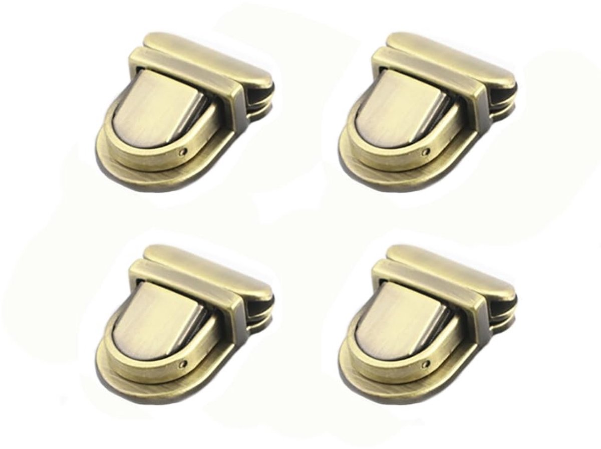 Cosensi- Tassluiting Hoge Kwaliteit - Metalen Opbergslot - Duimdruksluitingen - DIY Leeraccessoires - Voorgeboorde Naaigaten - 4 Stuks 33*26mm - Handtas Sluiting