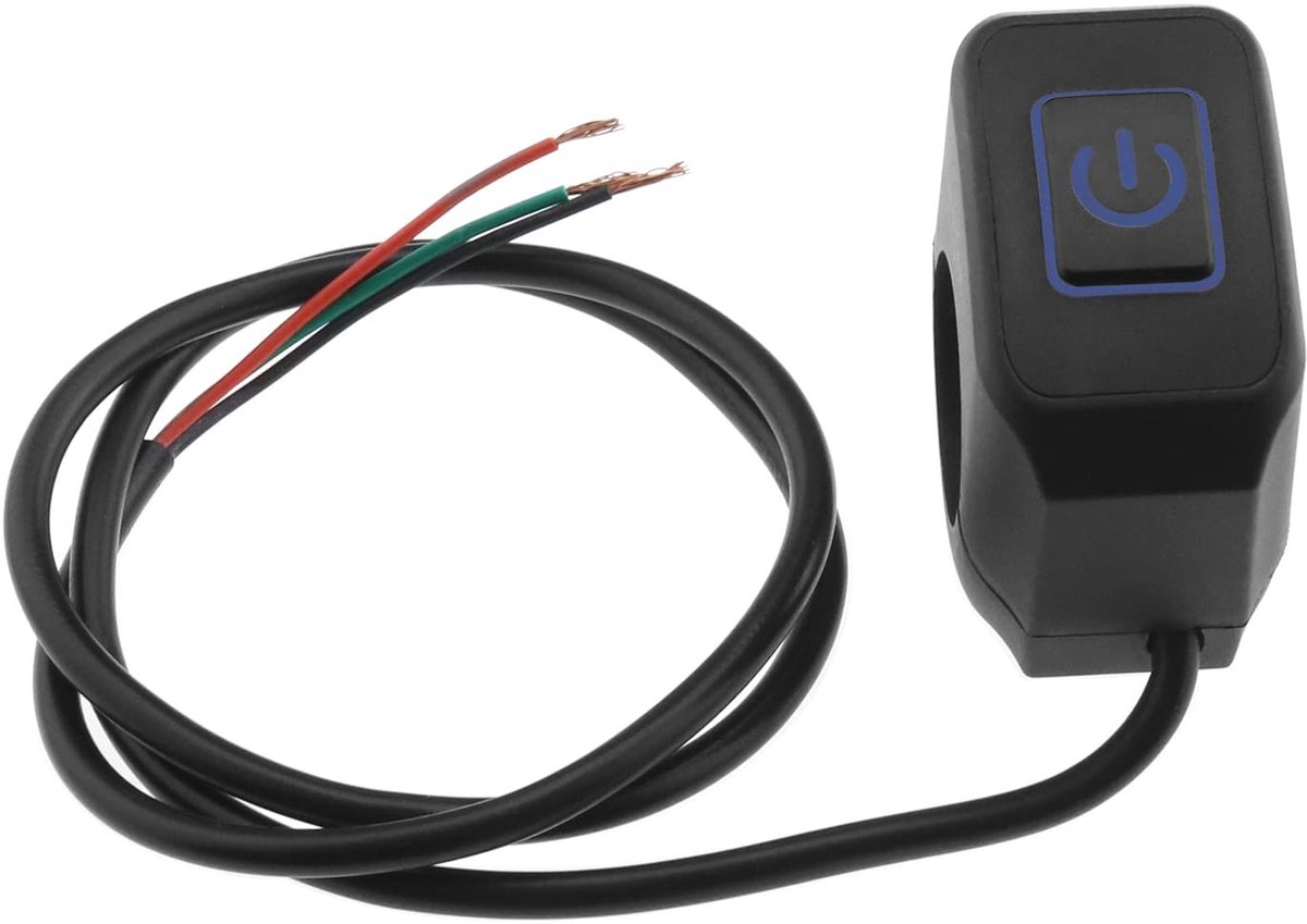 Cosensi - Motorfiets Stuur Schakelaar - Waterdicht - Blauw - 12V Aan/Uit Schakelaar - Geschikt voor Stuur - 22mm (7/8 Inch)