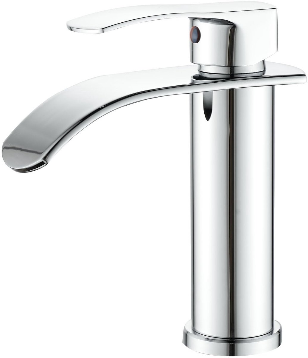 Cosensi- Badkamerkraan Modern - Chroom - Enkele Handgreep - Keramische Ventiel - Inclusief Montagemateriaal - Geschikt voor Koud/Warm Water - Wasbakkraan