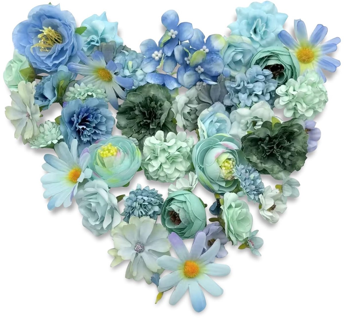 Cosensi- Kunstbloemen 43 stuks - Kunstbloemkoppen - Decoratieve Bloemen - Bruiloftsdecoratie - Taartdecoratie - Doe-het-zelf Knutselen - Nep Bloemen