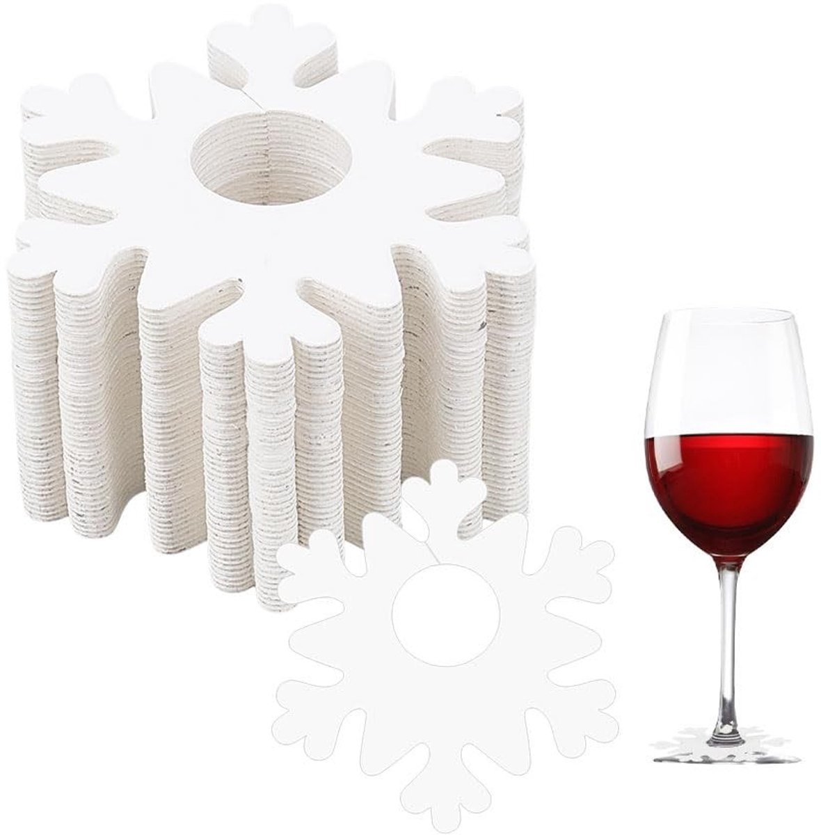 Cosensi - 200 Stuks Papieren Wijnglas Bedels voor Dranklabels