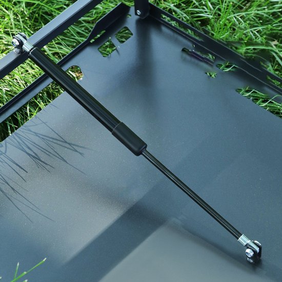 Opklapbare barbecuetafel met licht onderstel geschikt voor buitengebruik afmetingen 104*48*50 cm draagbare campingtafel lichtgewicht metalen barbecuetafel met handvat geschikt voor kamperen picknicks en barbecueën zwart — afbeelding 2