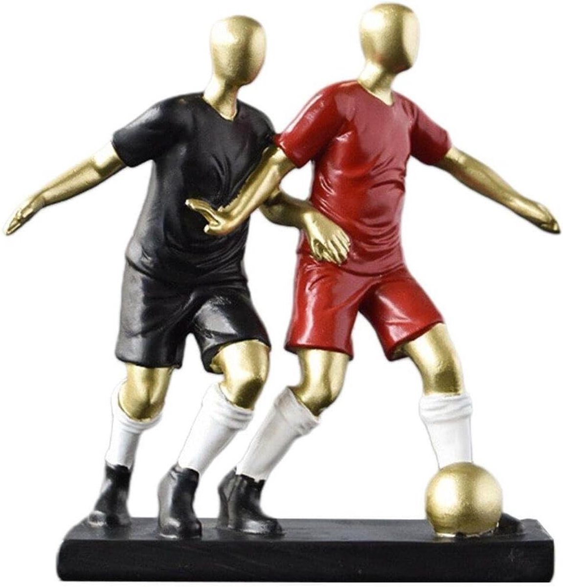 Voetballer Standbeeld - Voetbal Sculptuur - Woondecoratie - Dynamische Schoonheid - 12x4.5x12.5cm - Stijl 3
