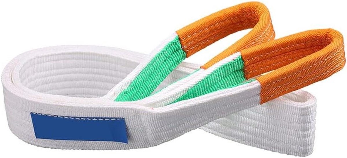 Hijsband polyester - Trekband singelband - Goederen tillen - Duurzaam materiaal - 8 ton 1 meter - Zwart