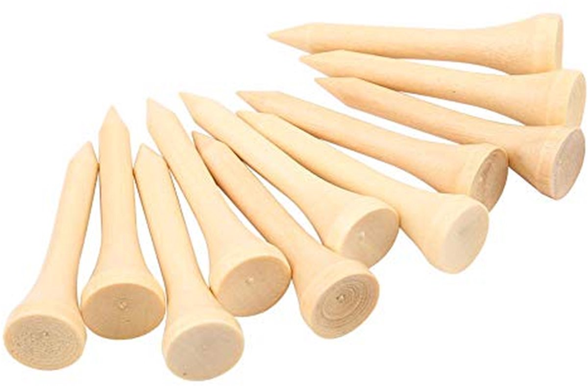 Houten Golfballen Tees Set van 100 - 5 Maten Milieuvriendelijk