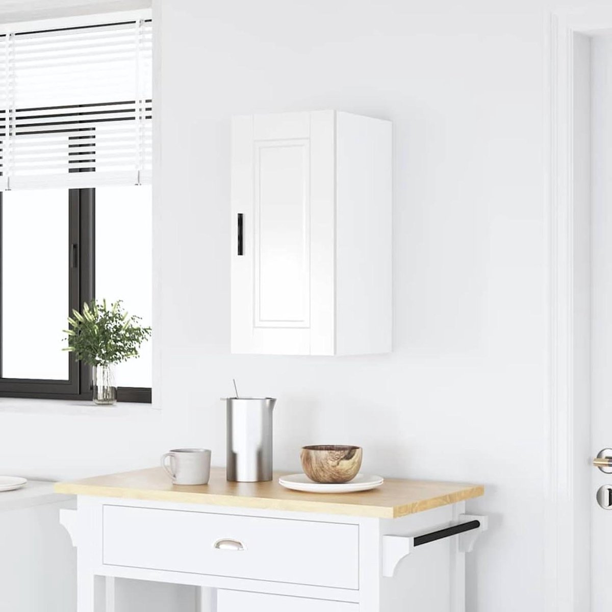Keukenhangkast - Wandkast - Keuken opbergen - Hoogglans design - 30x31x60 cm - Wit