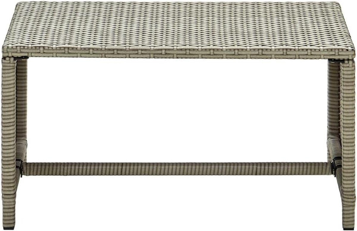Buitentafel Polyrotan - Terrastafel Tuinmeubel - Buiten Genieten - Waterdicht Onderhoudsvrij - 70x40x38 cm - Beige