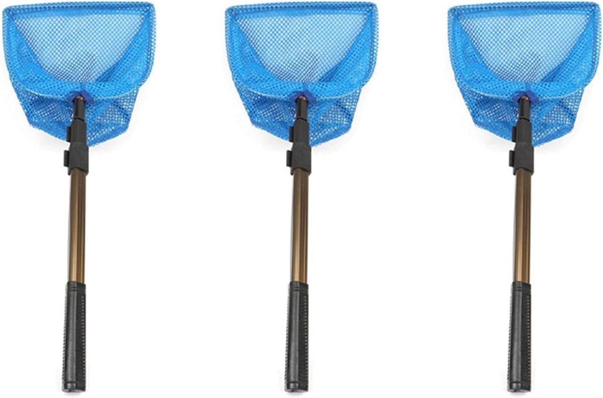 Tafeltennis Netten - Ping Pong Netten - Ballen Verzamelen - Telescopisch Verstelbaar - 3 Stuks - Blauw