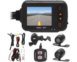 Motorfiets Dash Cam - Motor Camera - Veilig Rijden - Dubbele Lens - 2 Inch Scherm - Zwart