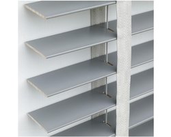 Jaloezieën Grijs,Hout Jaloezie Voor Ramen 50/60/70/80/90/100cm,50mm Lamellen Rolluiken,Verduistering/Warmte-isolatie Massief Houten Jaloezie