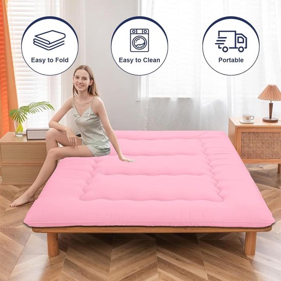 Futon Matras - Japanse Futon, Dikke Japanse Vloer Slaapmat Opvouwbaar, Oprolbaar Matras Gemakkelijk Op te Bergen En Mee Te Nemen, Futon Matras Voor Kamperen En Logeerkamer — afbeelding 2