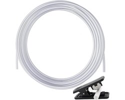 10 m PTFE Hose with Cutter, PTFE Teflon Hose, 2.5 mm ID x 4 mm OD, for Bambu Lab A1, A1 Mini, P1P, P1S, X1C and for Creality K1, K1 Max, for 1.75 mm 3D Printer Wires, Transparent