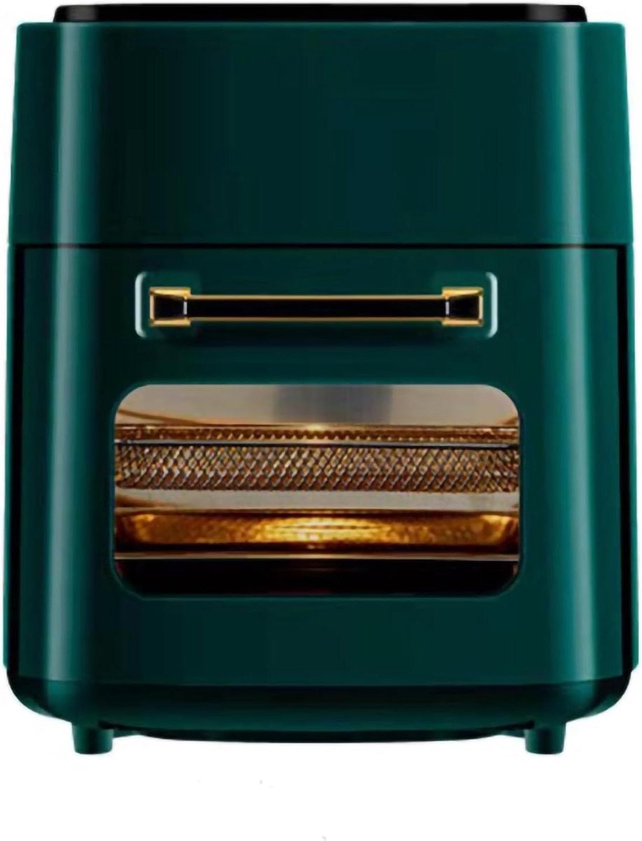 Heteluchtoven met stoom - Mini oven - Veelzijdig koken - Digitaal touchscreen - 15 liter capaciteit - Groen